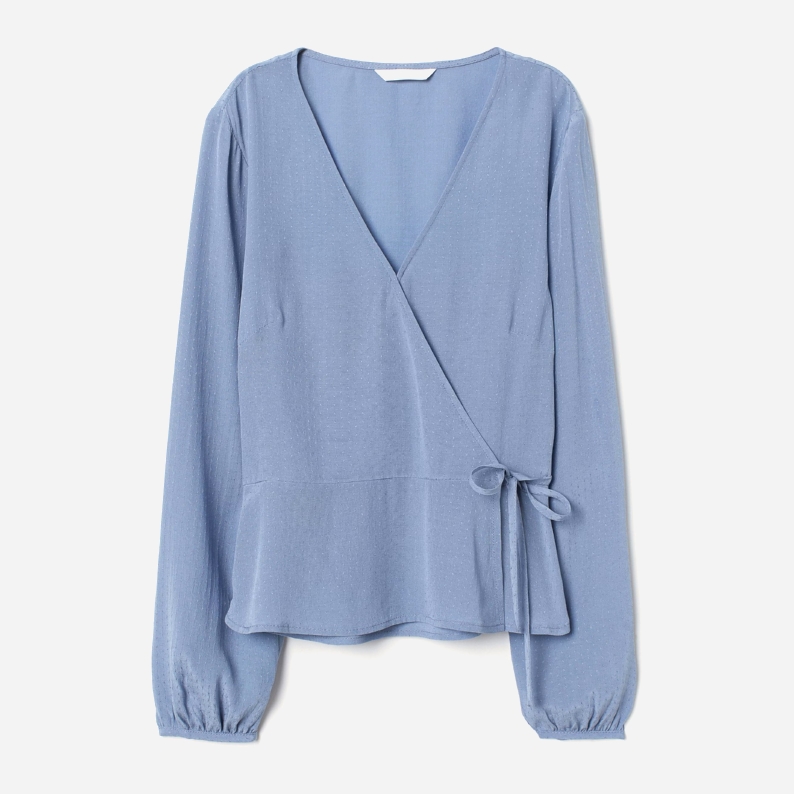 

Блузка H&M 0748856-010  Синяя, Блузка H&M 0748856-010 42 Синяя