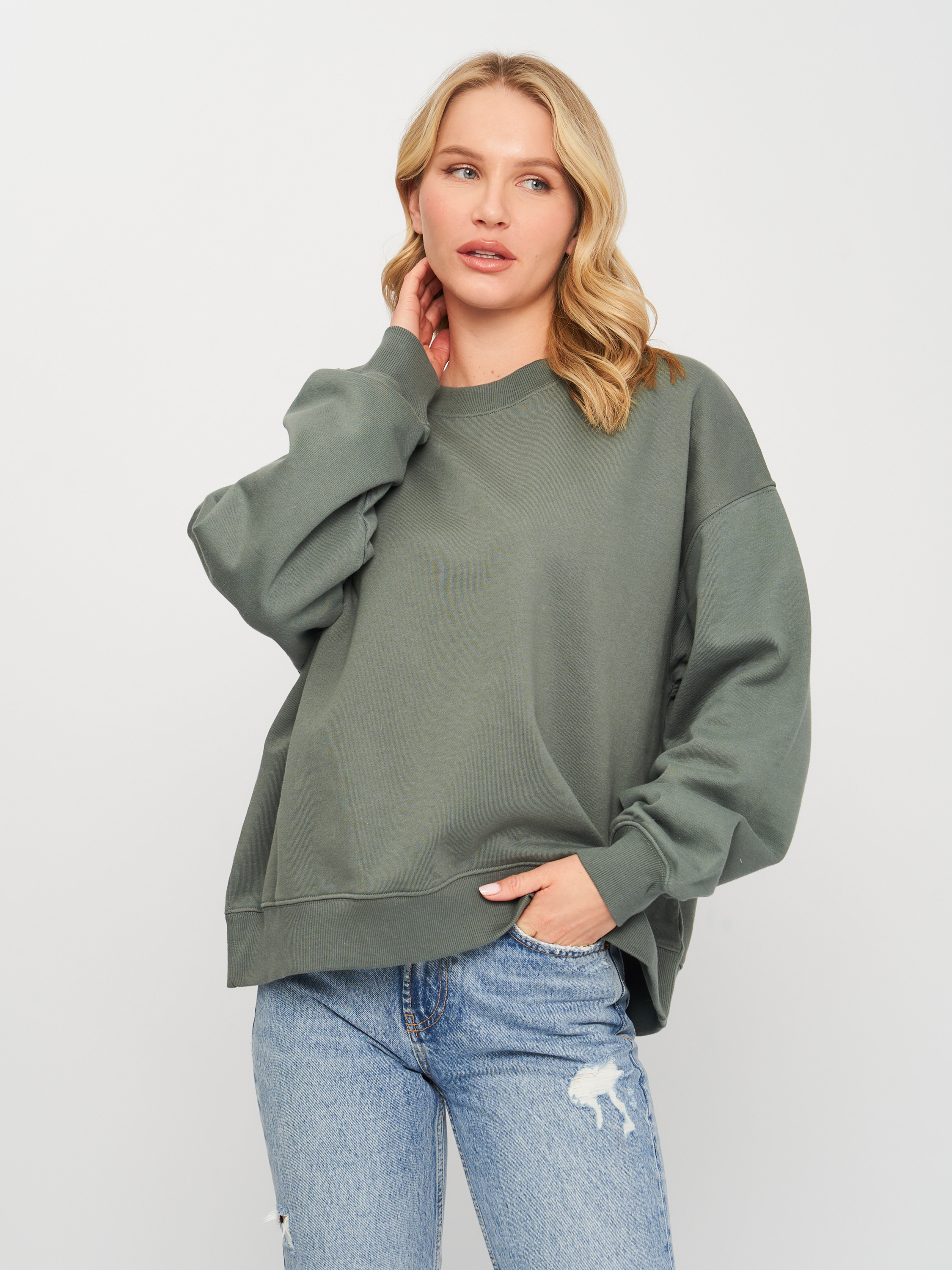 

Свитшот H& 1409-9988557  Зеленый, Свитшот H&M 1409-9988557 M Зеленый
