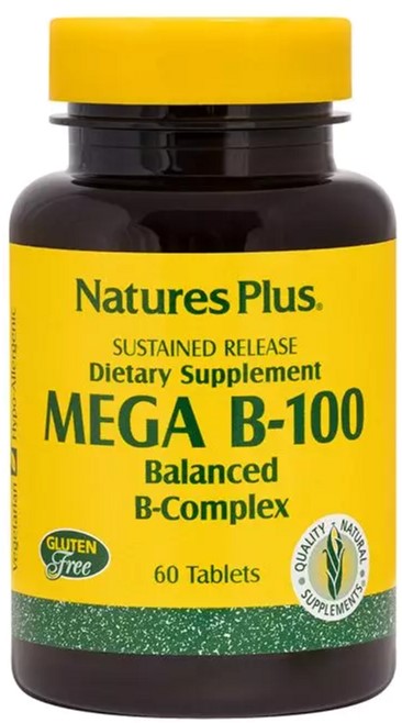 

В-Комплекс Медленного Высвобождения, В-100, Nature's Plus, 60 Таблеток (097467014305)