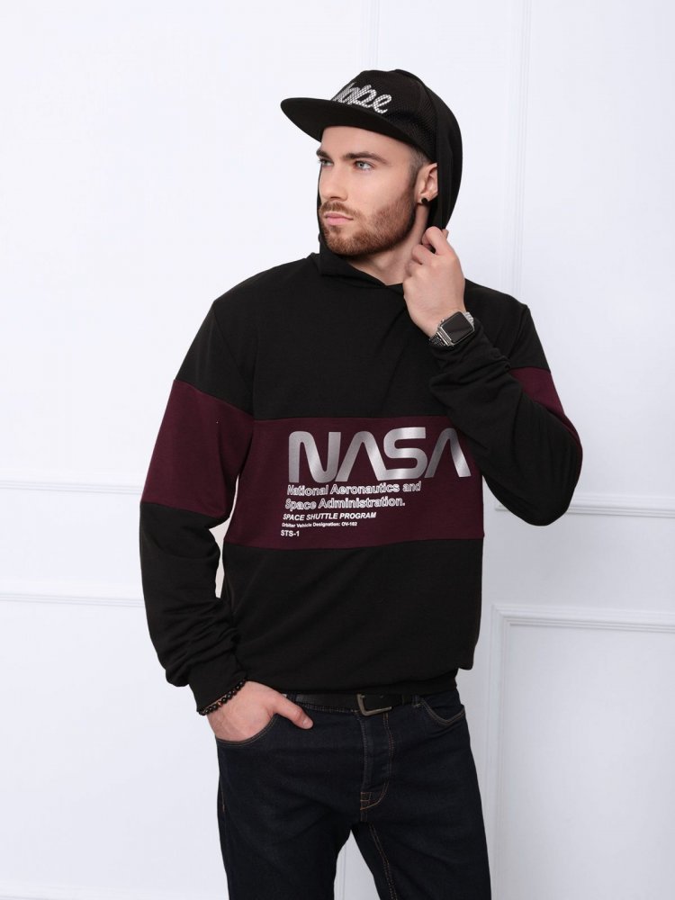 

Худи ISSA PLUS GN-408  Черное с бордовым, Худи ISSA PLUS GN-408 XL Черное с бордовым