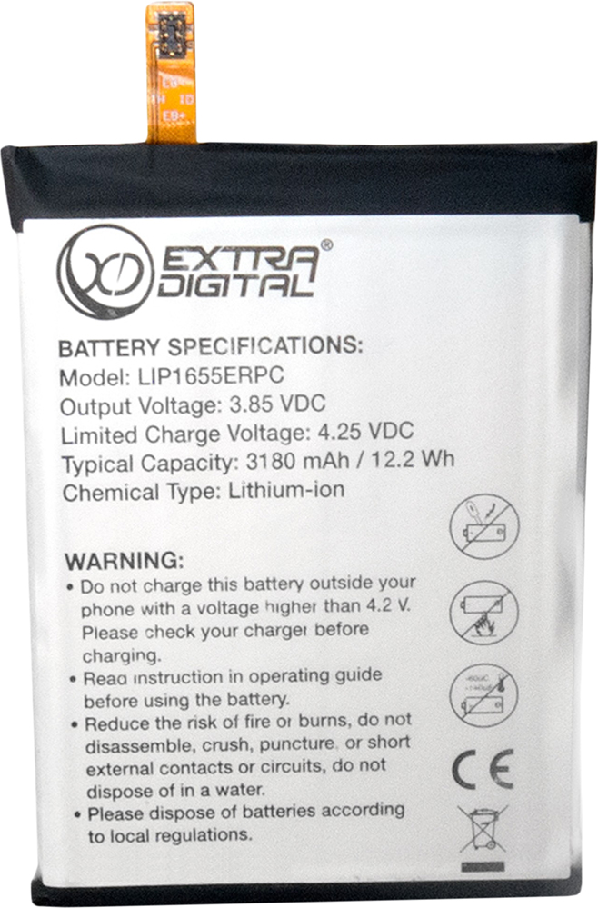 

Аккумулятор ExtraDigital для Sony Xperia XZ2 LIS1655ERPC 3180 мА·ч