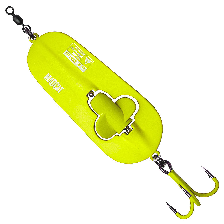 

Блесна-колебалка DAM MADCAT A-STATIC Rattlin Spoon 110гр (fluo yellow UV)