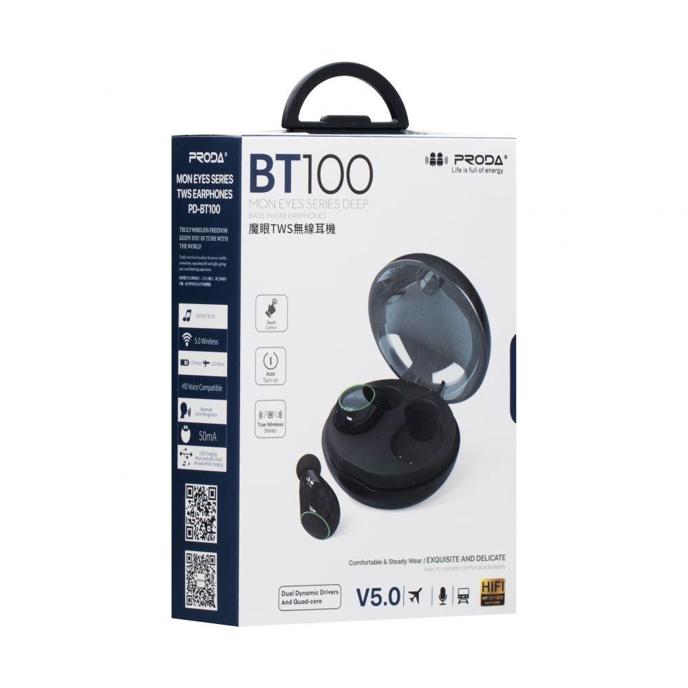 

Бездротові Навушники Proda PD-BT100 TWS Колір Чорний