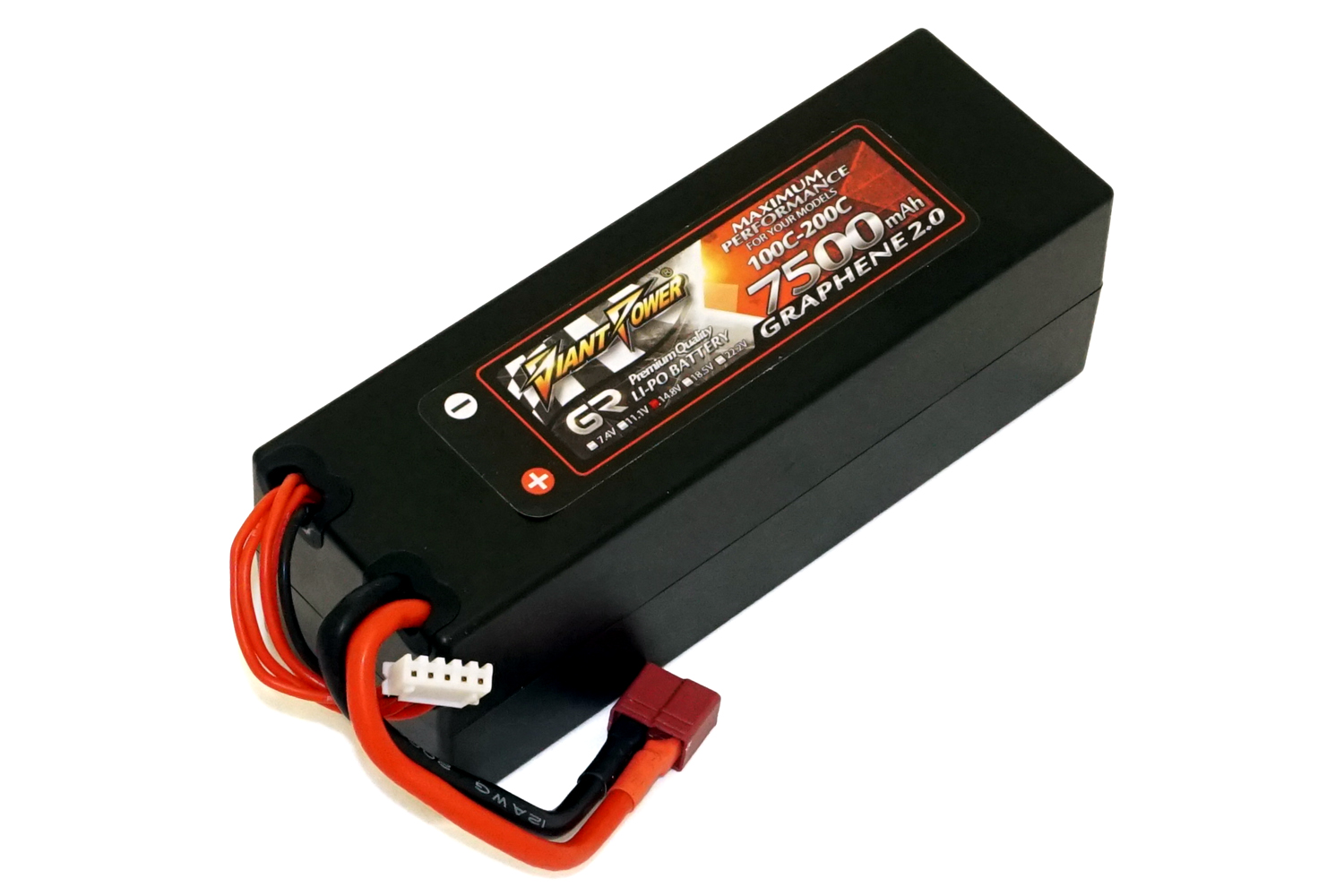 

Аккумулятор Giant Power (Dinogy) G2.0 Li-Pol 7500mAh 14.8V 4S 100C Hardcase 48x46x139 T-Plug