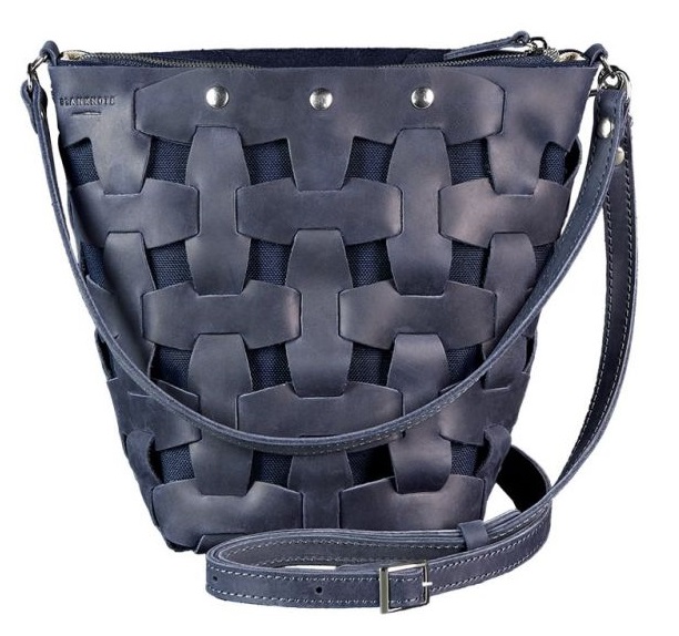 

Сумка женская кожаная плетеная BlankNote CRAZY HORSE синяя BN-BAG-32-nn