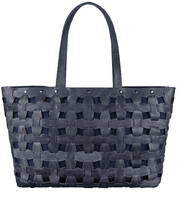 

Сумка женская кожаная плетеная BlankNote синяя BN-BAG-34-nn