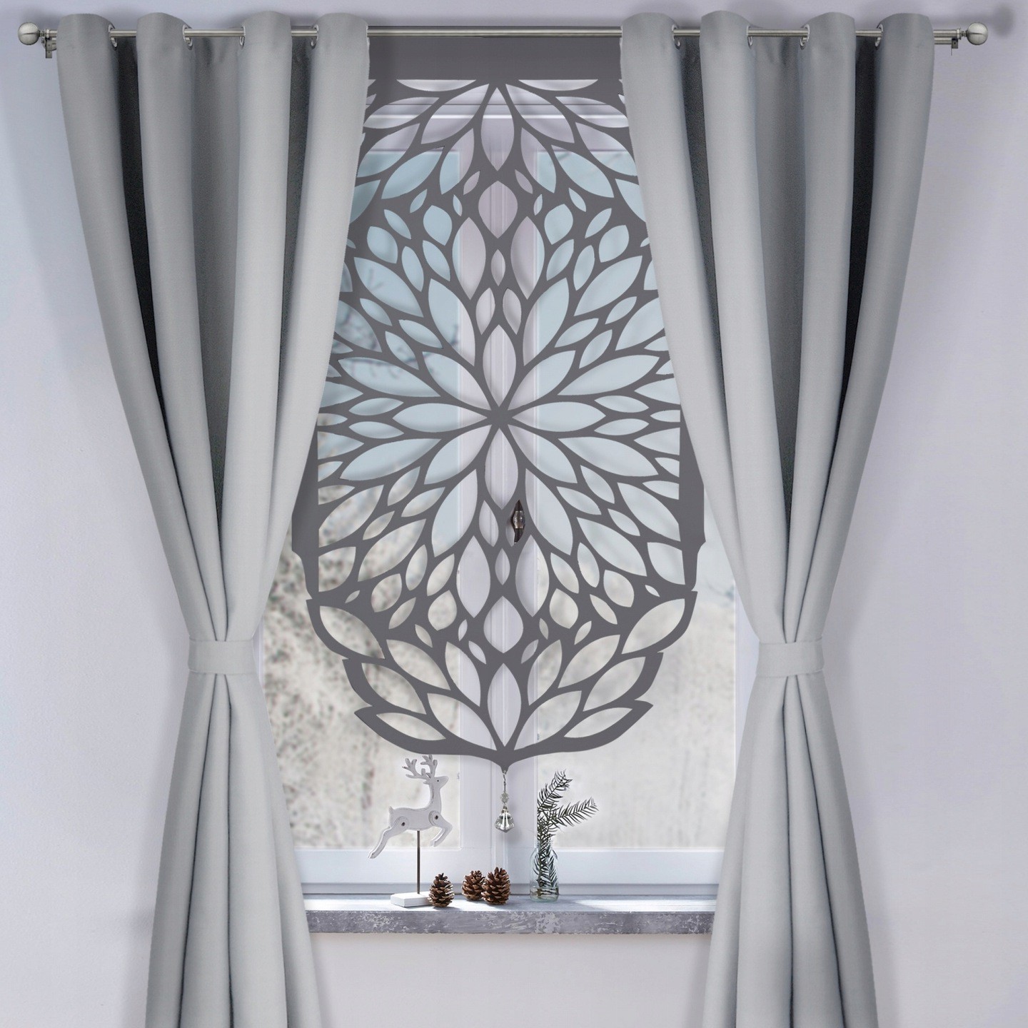 

Занавеска узорная Wassa-Home-Decor 130x70см Сера