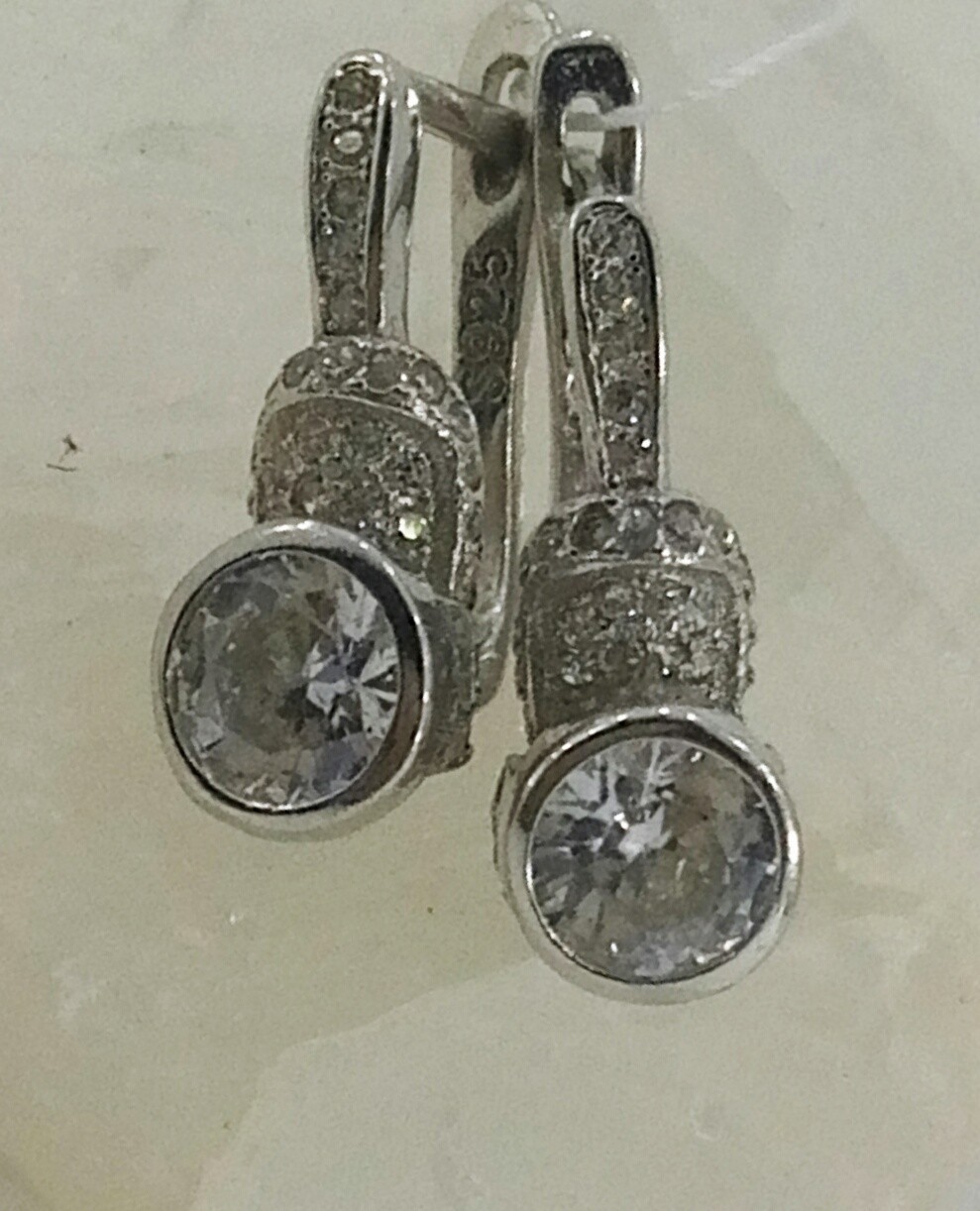 

Серьги из серебра с куб. цирконом (094532/141)