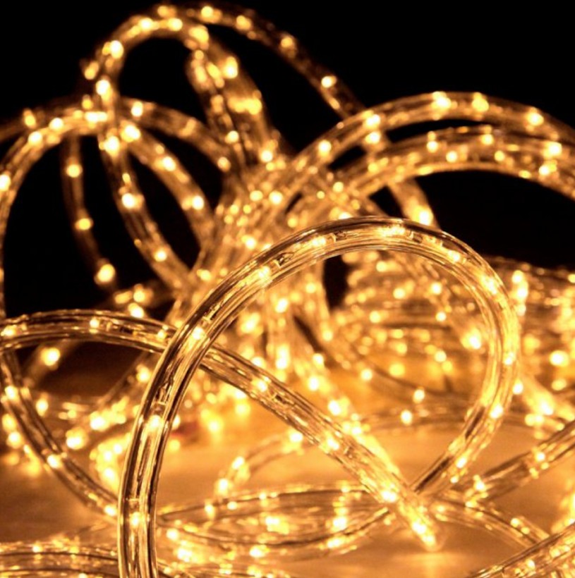 

Уличная гирлянда лента дюралайт 10 м 100 LED 5мм от USB светодиодная теплый белый