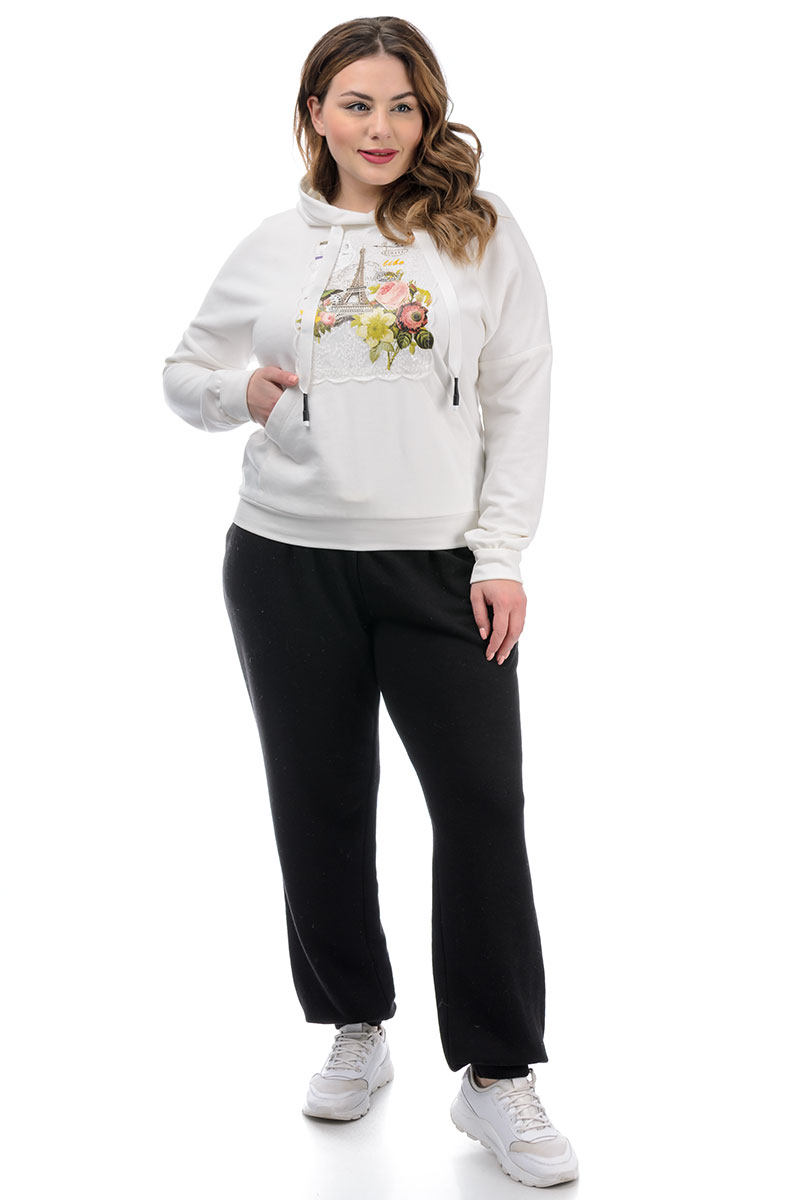 

Спортивный костюм Val Leo collection 00264 белый черный, Спортивный костюм Val Leo collection 00264 белый черный 58