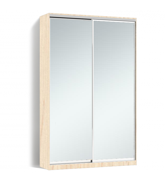

Шкаф-купе Алекса-Д 240х45x120 Дуб молочный фасады Зеркало профиль Серебро