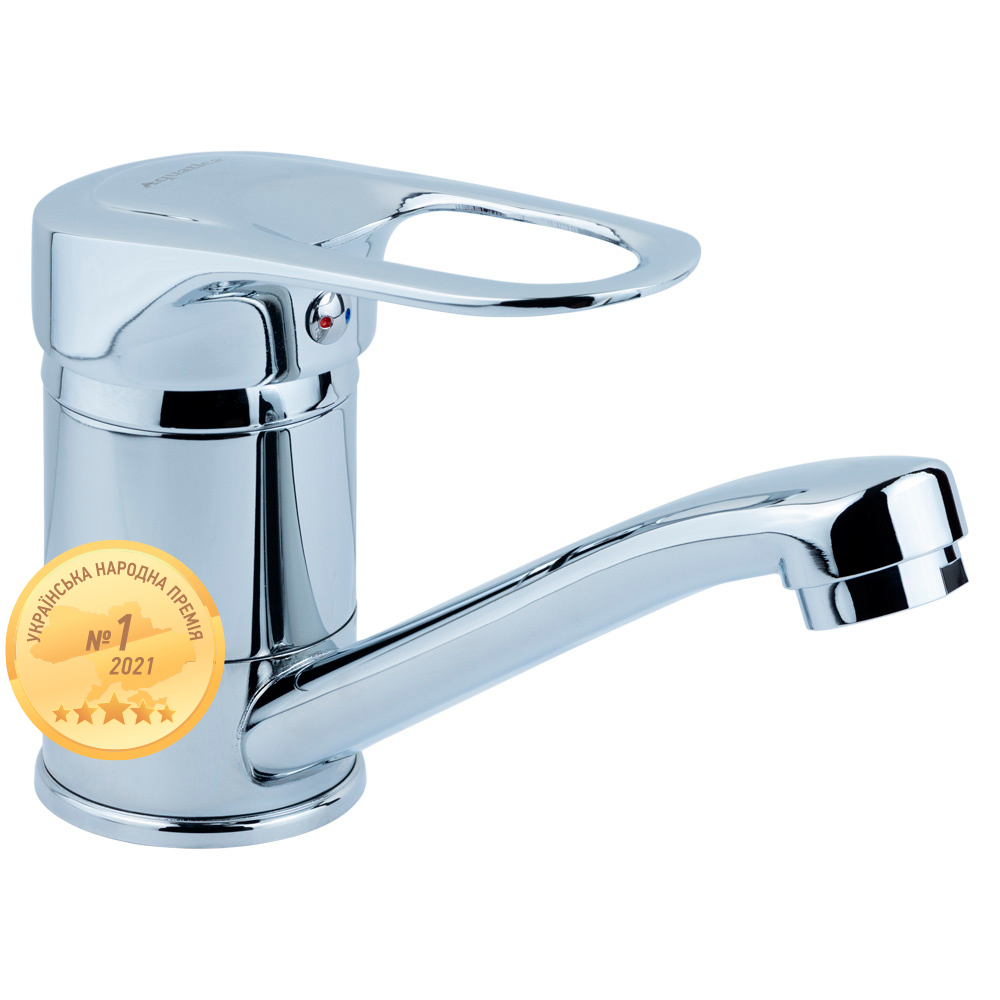 

Смеситель MJ Ø40 для кухни гусак прямой 150мм на шпильке AQUATICA (MJ-2B129C)