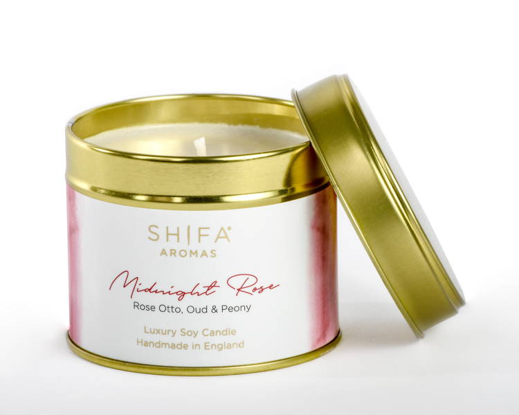 

Свеча Shifa Aromas Ночная роза 200 г в жестяной баночке