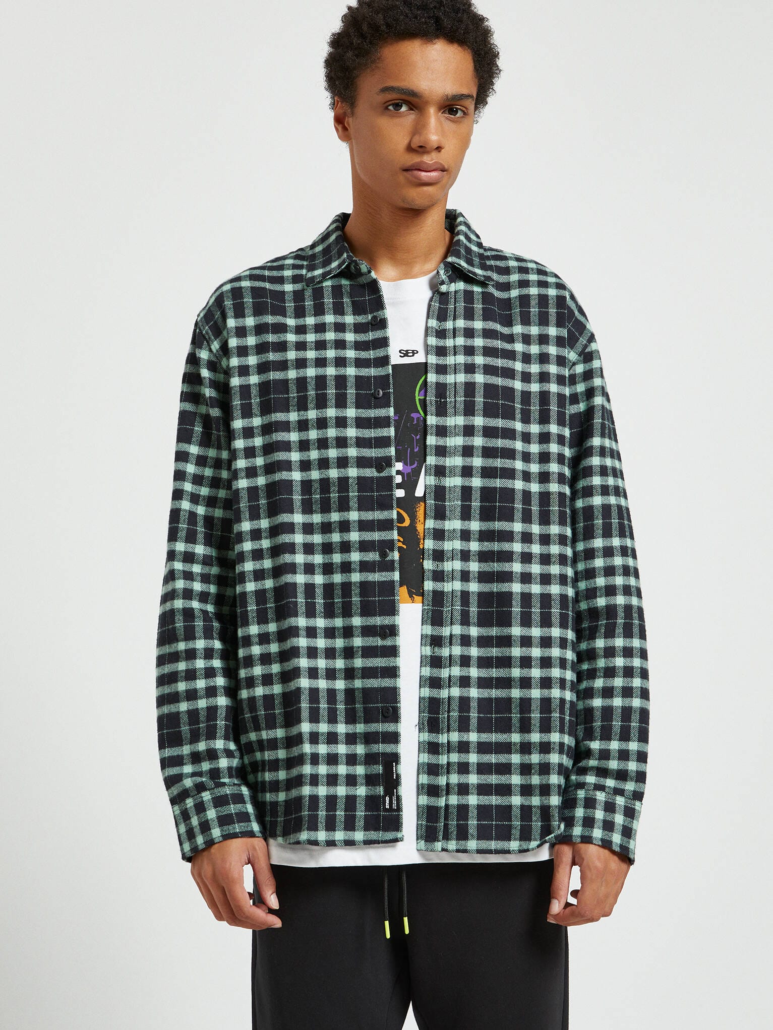 

Рубашка Pull & Bear 9470/520/537 S Зеленая в клетку