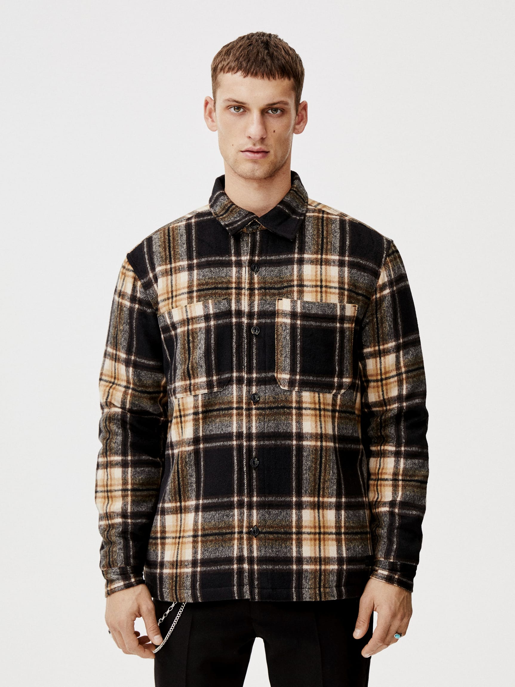 

Куртка-рубашка Pull & Bear 9474/513/800  Коричневая в клетку, Куртка-рубашка Pull & Bear 9474/513/800 L Коричневая в клетку