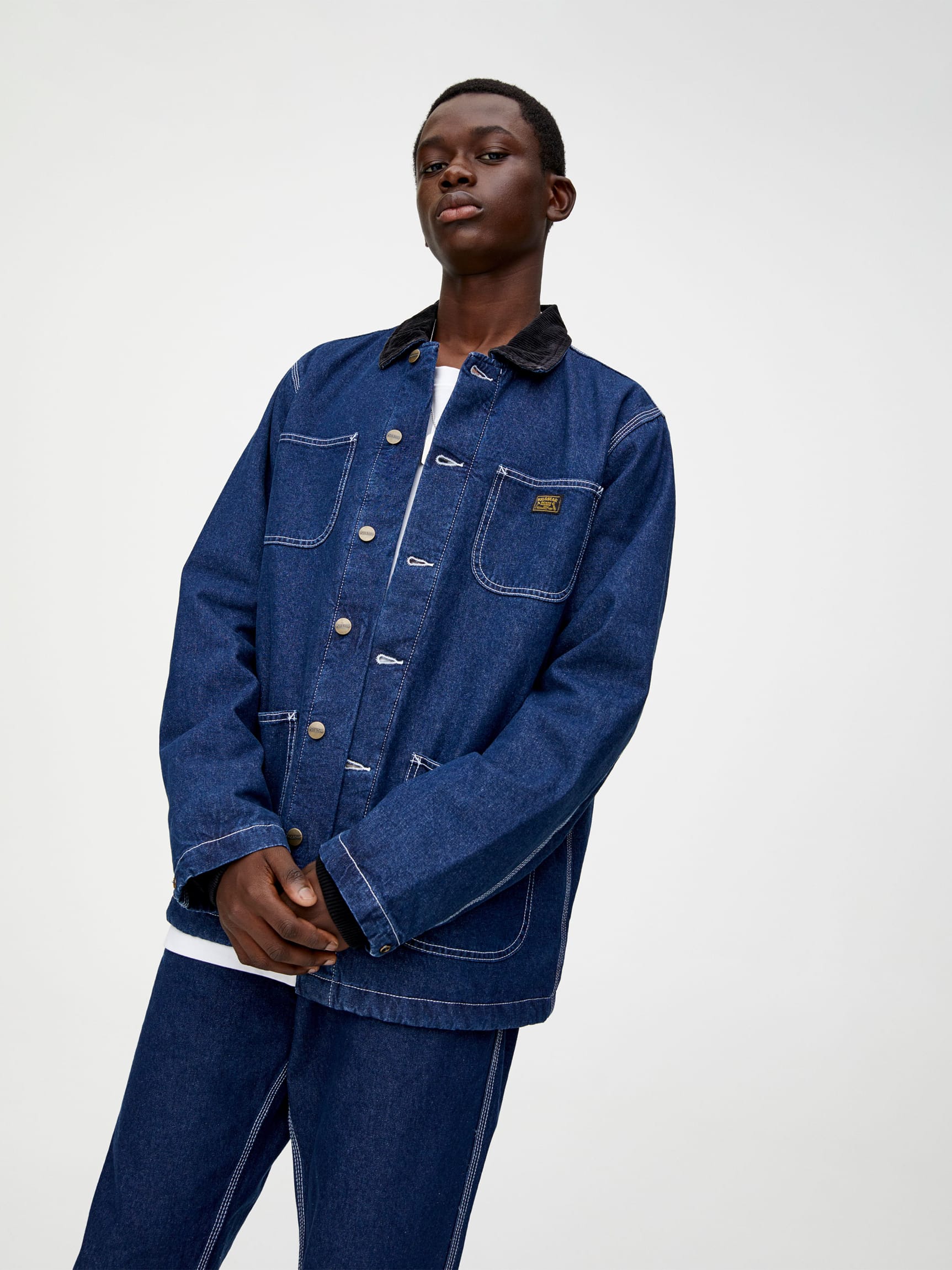 

Джинсовая куртка Pull & Bear 9716/520/400 L Синяя джинс