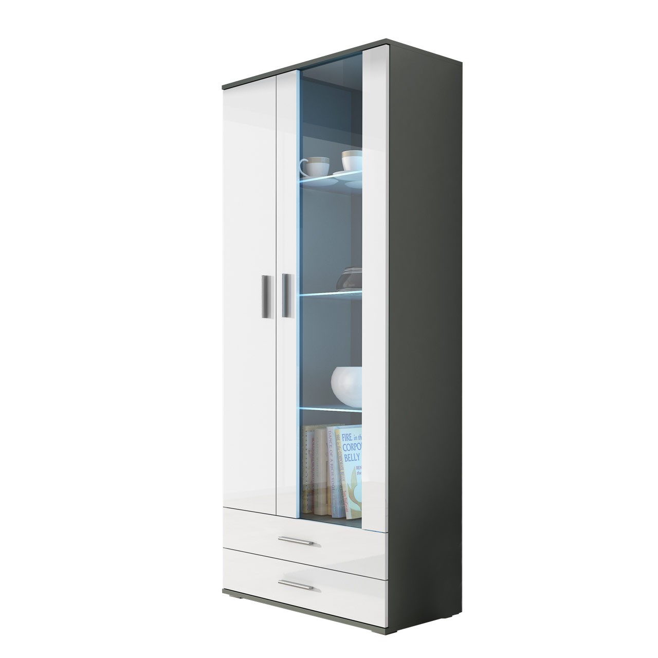 

Витрина Soho S6 Cama Серый матовый + Белый глянец