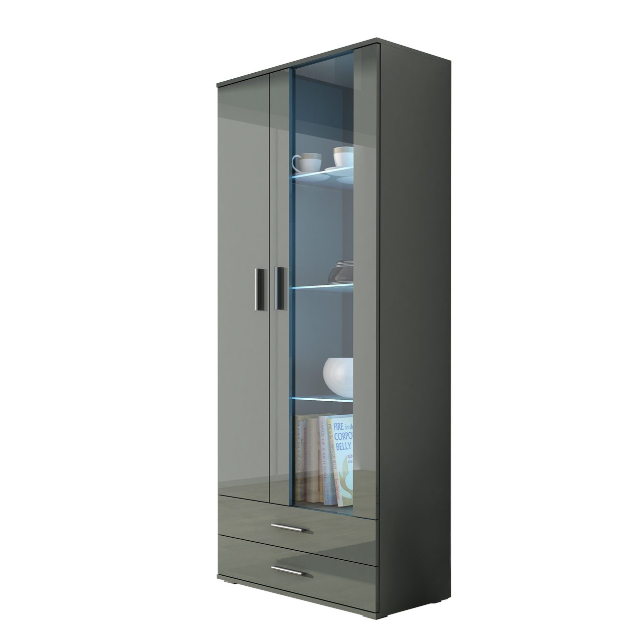 

Витрина Soho S6 Cama Серый матовый + Серый глянец