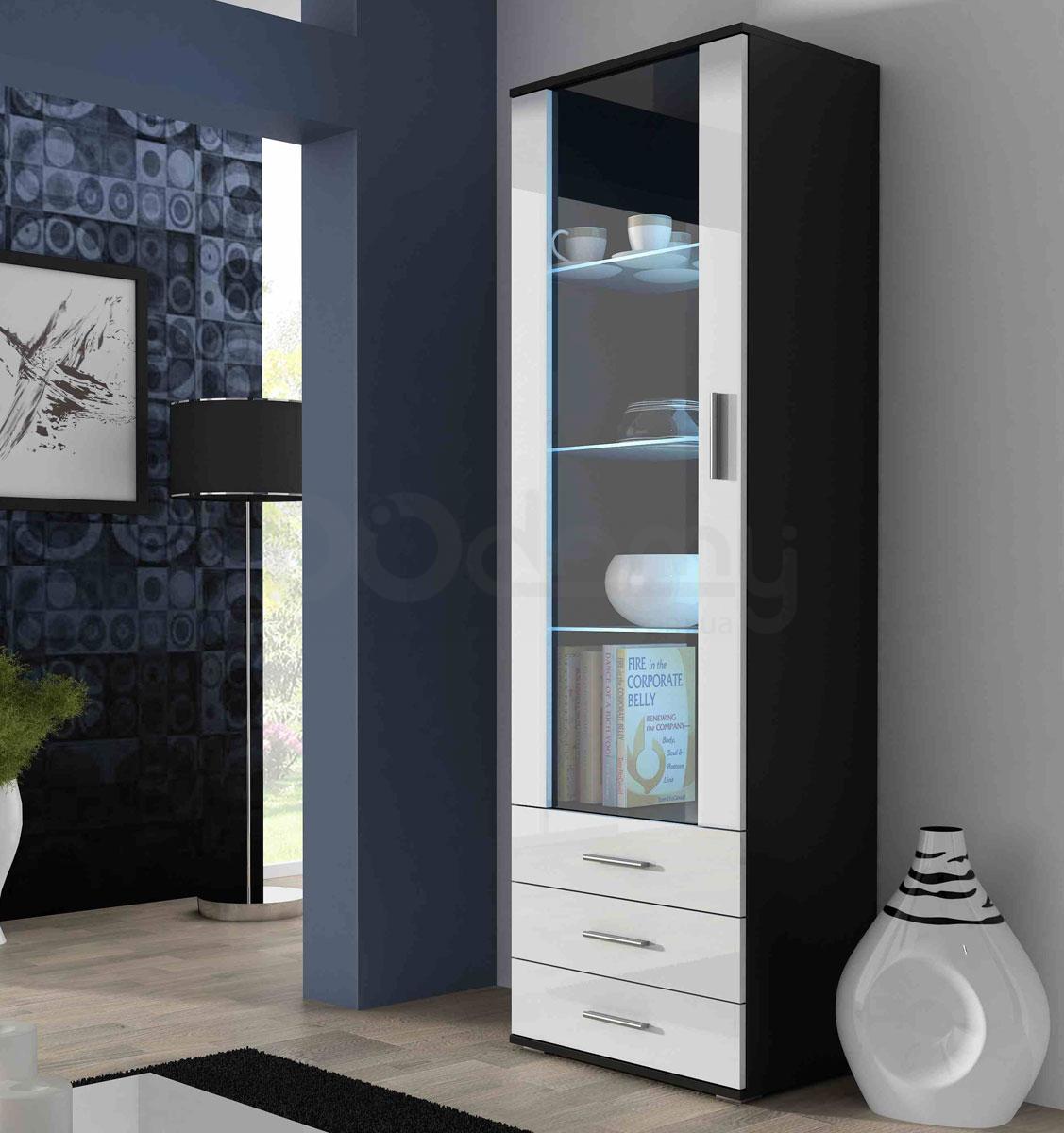 

Напольная витрина Soho S1 Cama Черный матовый + Белый глянец