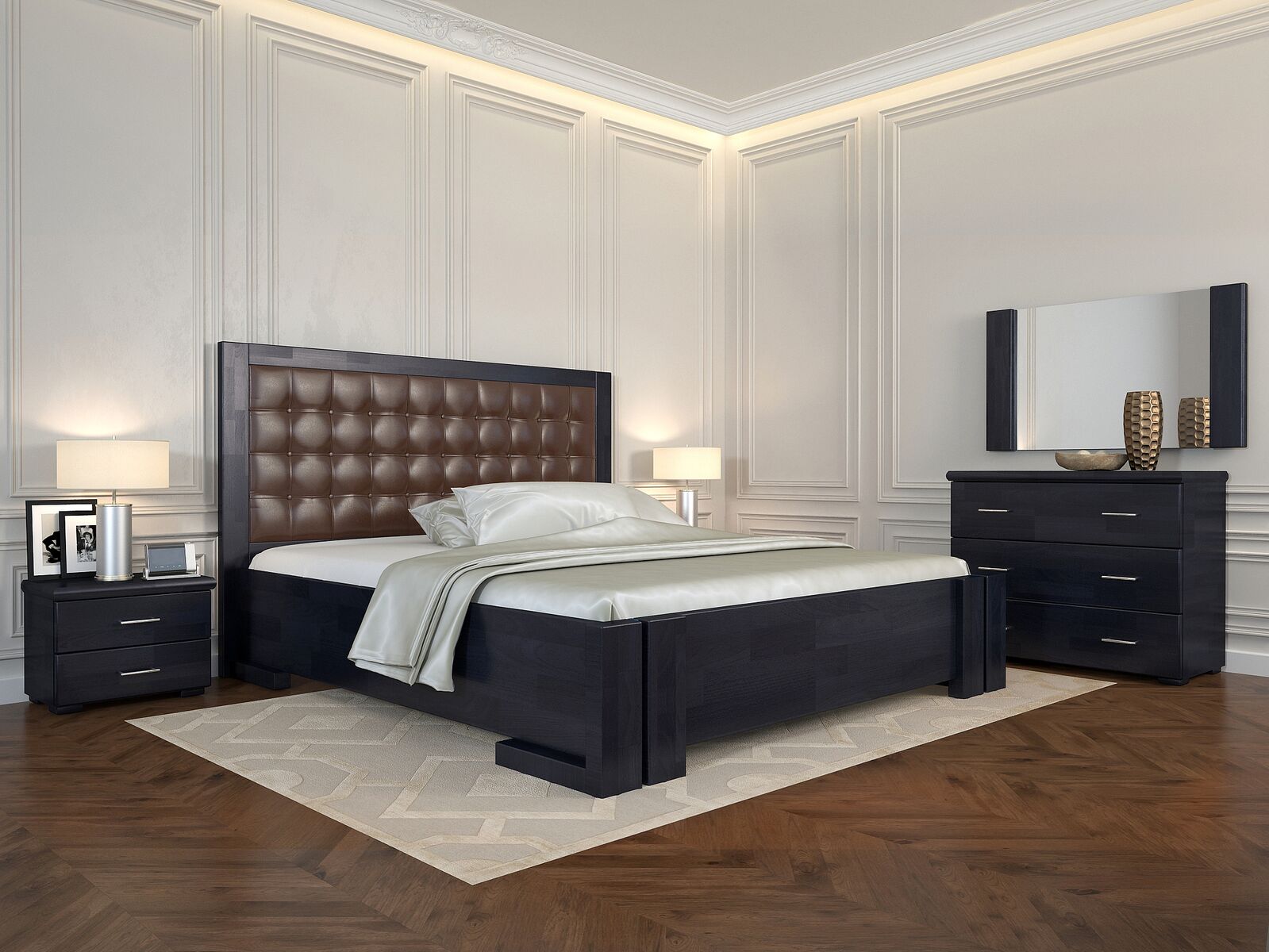 

Кровать Arbordrev Амбер квадраты без ПМ (180*200) сосна Венге