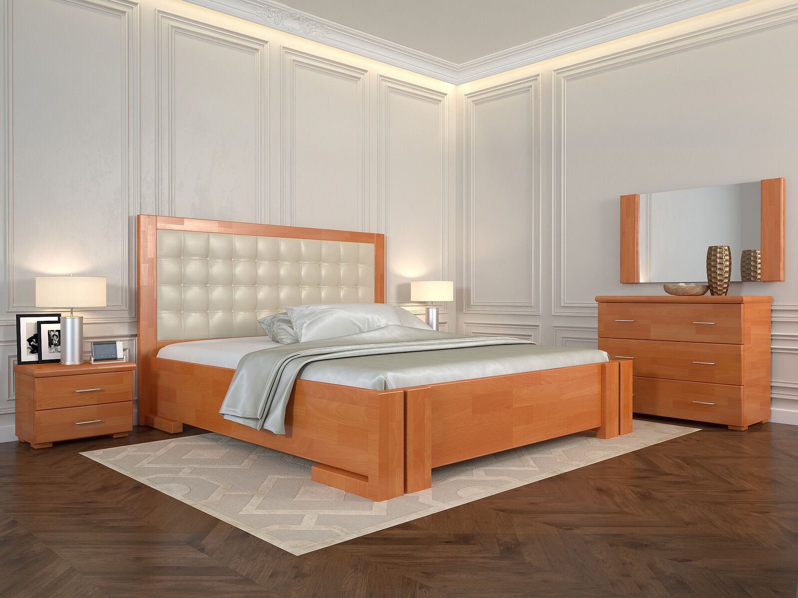 

Кровать Arbordrev Амбер квадраты без ПМ (120*200) сосна Ольха