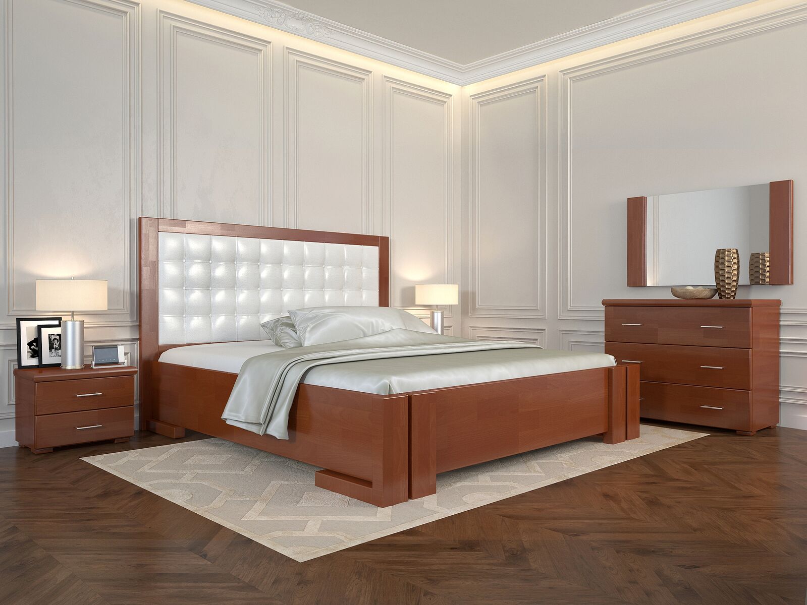 

Кровать Arbordrev Амбер квадраты без ПМ (120*200) сосна Яблоня