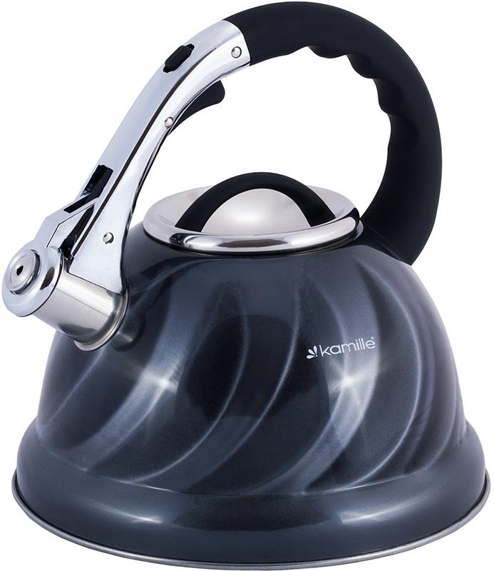 

Чайник Kamille Marshmallow 3л из нержавеющей стали со свистком, серый