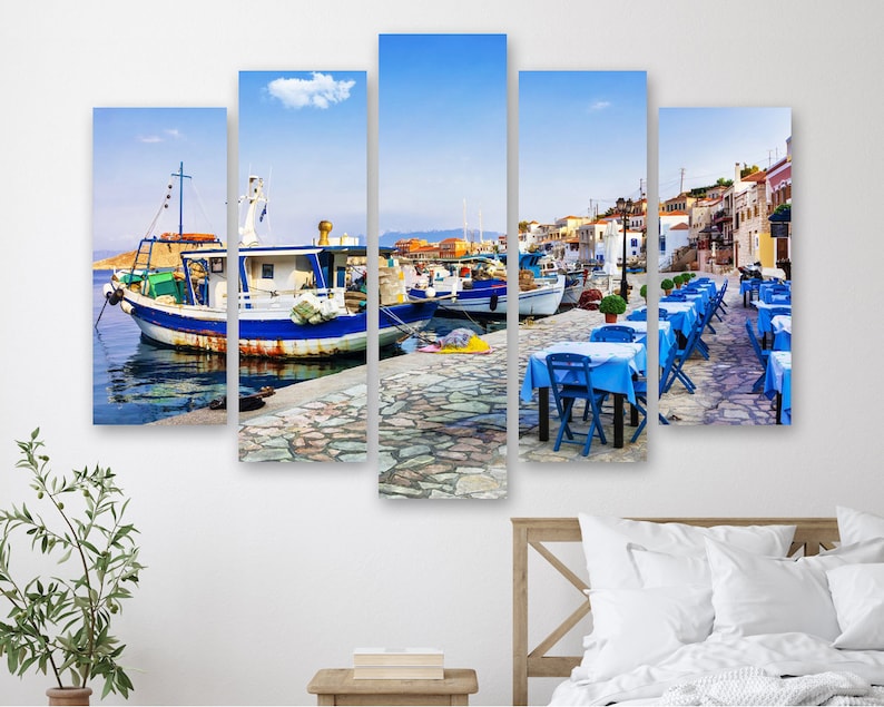 

Модульная картина на холсте из пяти частей Остров Халки в Греции 112x68 см