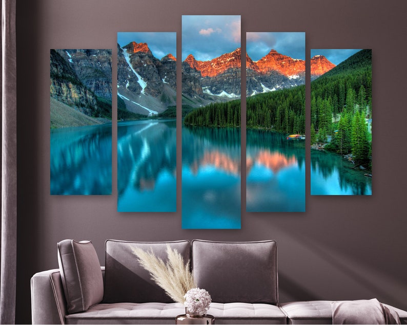 

Модульная картина на холсте из пяти частей Синее горное озеро 112x68 см