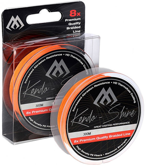 

Шнур рыболовный Mikado Kendo Shine Braid 300 м 0.23 мм 21.75 кг Fluo Orange