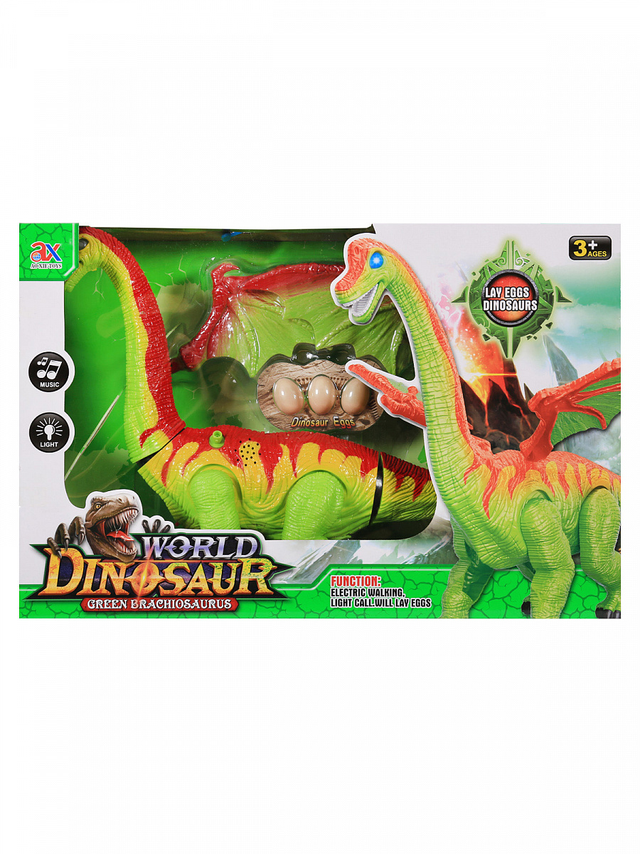 

Динозавр AO XIE TOYS свет звук ходит несет яйца (850A) салатовый