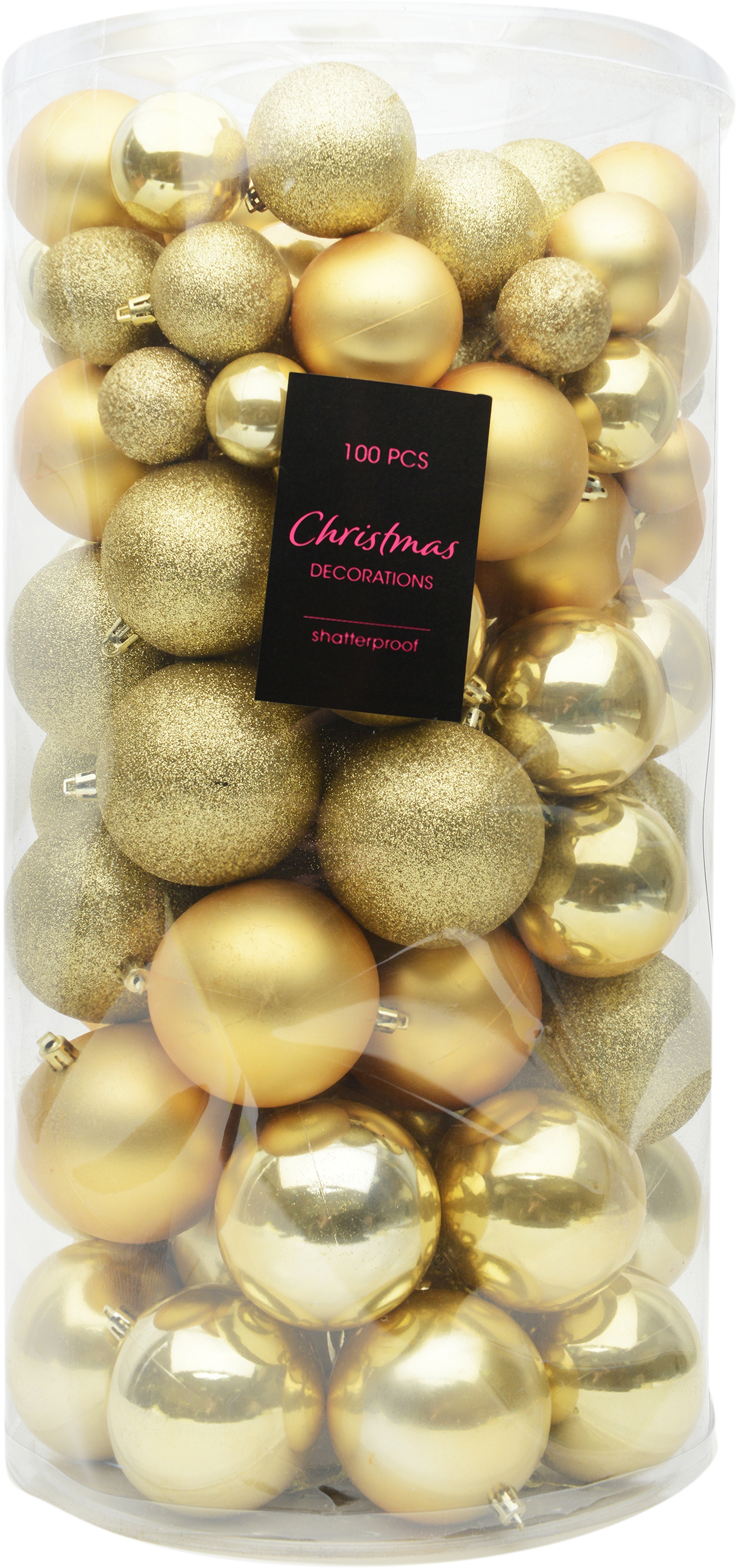 

Большой набор елочных шаров Christmas Decoration 100 шт золото (ACS104200)