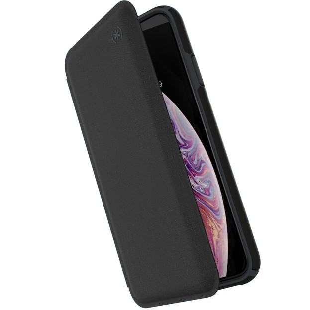 

​Противоударный чехол книжка Speck Presidio Folio Apple Iphone Xs Max 6.5″ Heathered Black/Black/Slate Grey