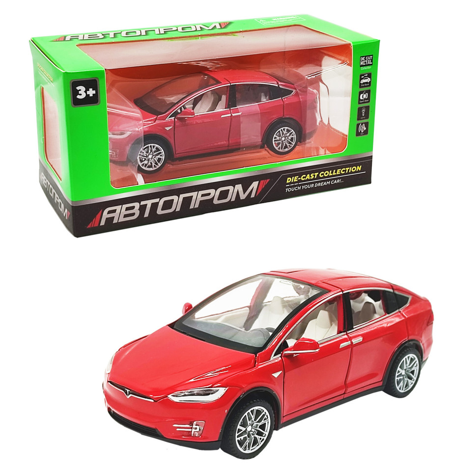 

Машина металлическая 6603 (Tesla Model X) АВТОПРОМ 1:32 (Красный)