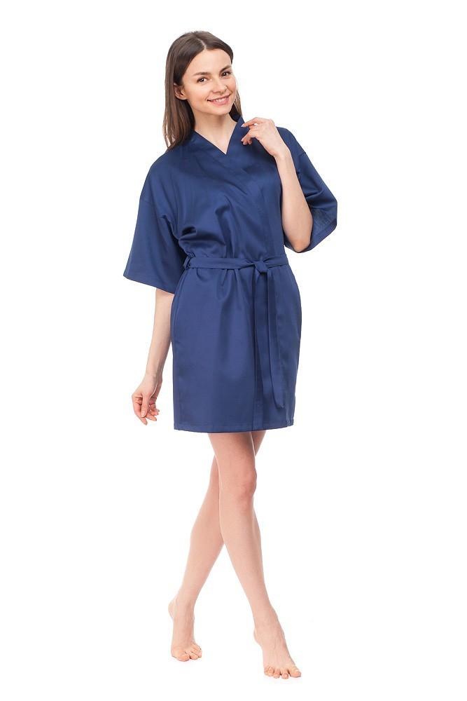 

Халат сатиновый NOSTRA Classic Blue, Халат сатиновый NOSTRA Classic Blue XL