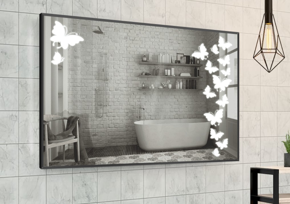 

Зеркало в алюминиевой раме c LED подсветкой Smart Mirror сенсорное Alessandria-R 80 x 80 см