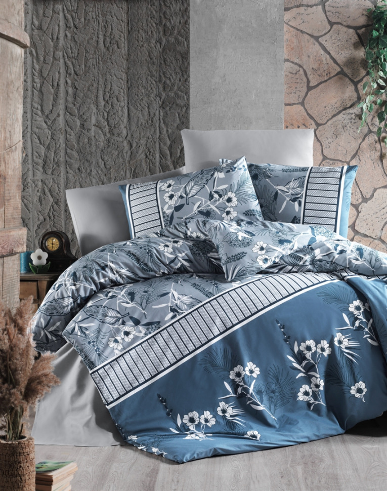 

Постельный комплект ранфорс First Choice R-331 Burrell navy blue евро m017462