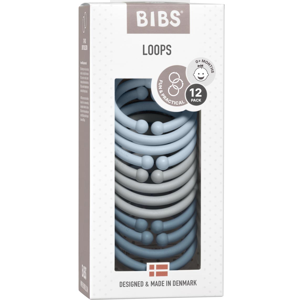 

Набір із 12 кілець Loops BIBS Baby Blue / Cloud / Petrol