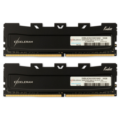 

Модуль памяти для компьютера DDR4 16GB (2x8GB) 3000 MHz Kudos Black eXceleram (EKBLACK4163016AD)