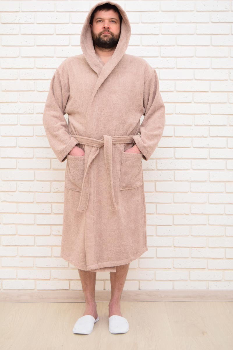 

Халат махровый Nostra  Капюшон Kофе с молоком, Халат махровый Nostra M Капюшон Kофе с молоком