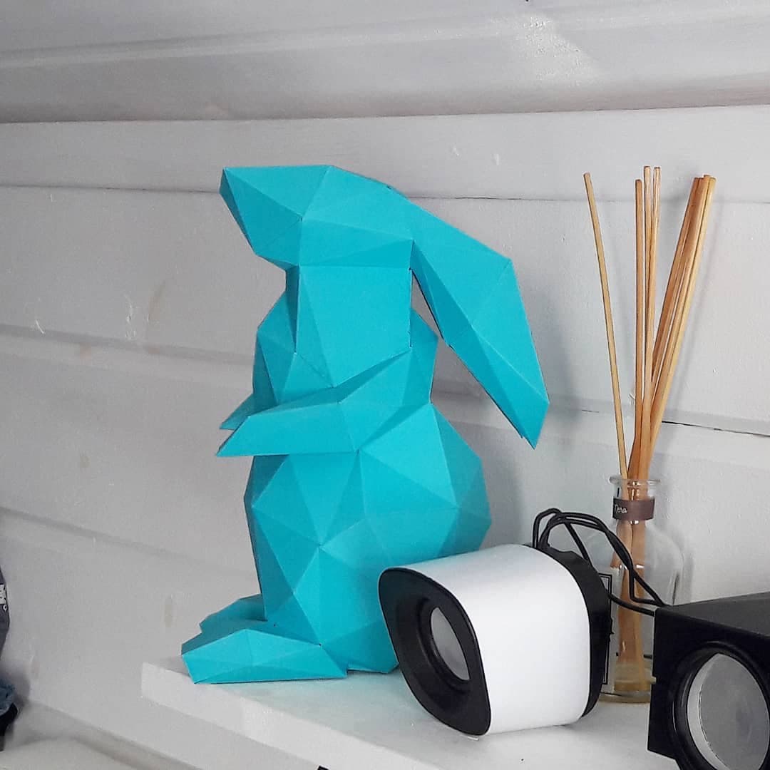 

3D-аппликация оригами Заяц Papercraft бумага LUX качества и клей (027-S1)
