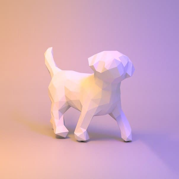 

3D-аппликация оригами Щенок Papercraft бумага LUX качества и клей (061-S1)