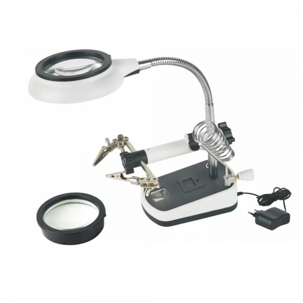

Держатель "Третья рука" Magnifier MG16075-8L, увел.- 2.5Х, 5Х, диам.- 75мм, 20мм c Led