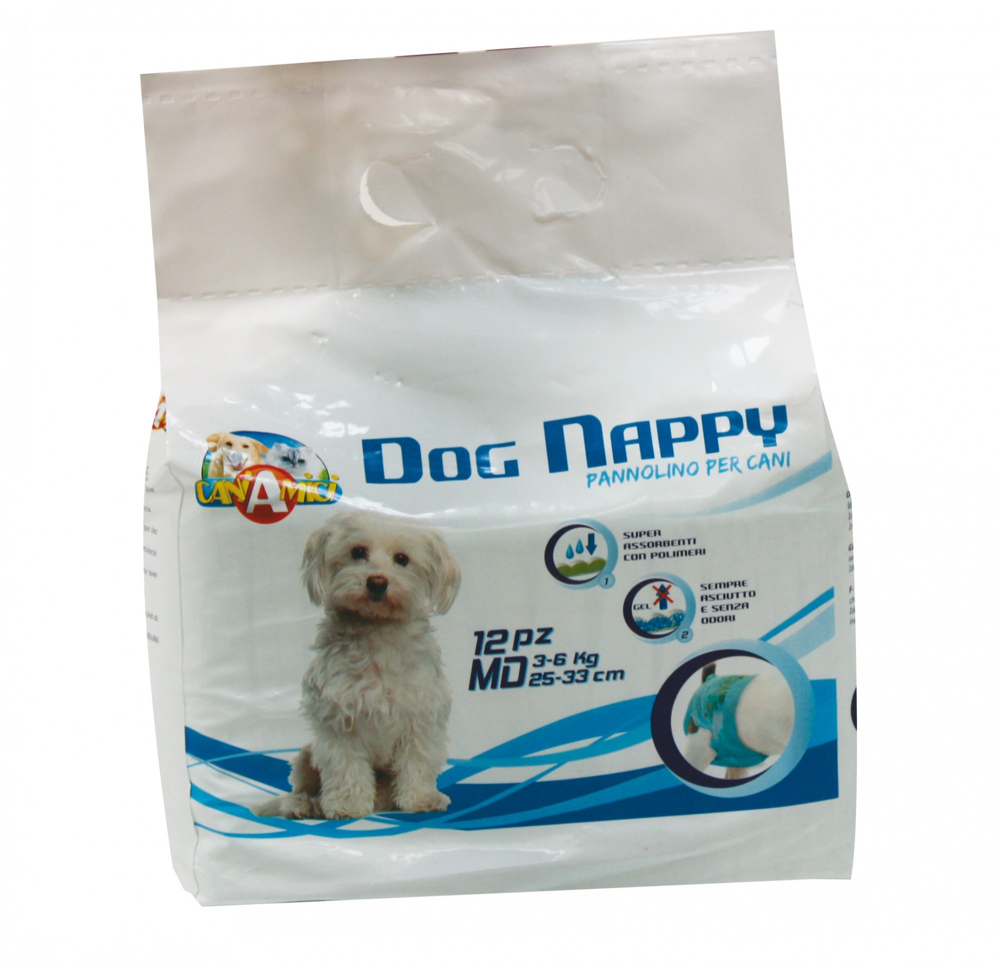 

Гигиенические подгузники для животных Croci Dog Nappy М на вес 3 - 6 кг 12 шт