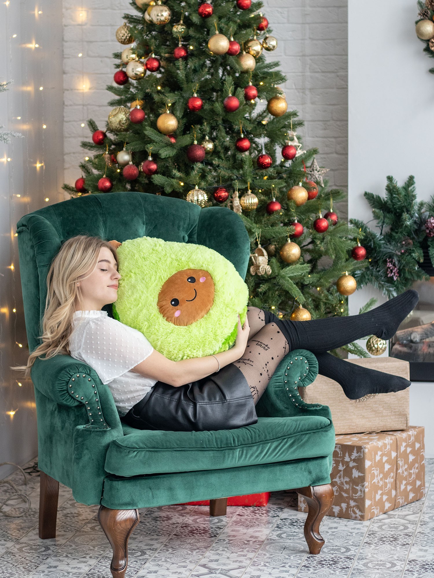 

Мягкая плюшевая игрушка Loveocado авокадо 60 см зеленый