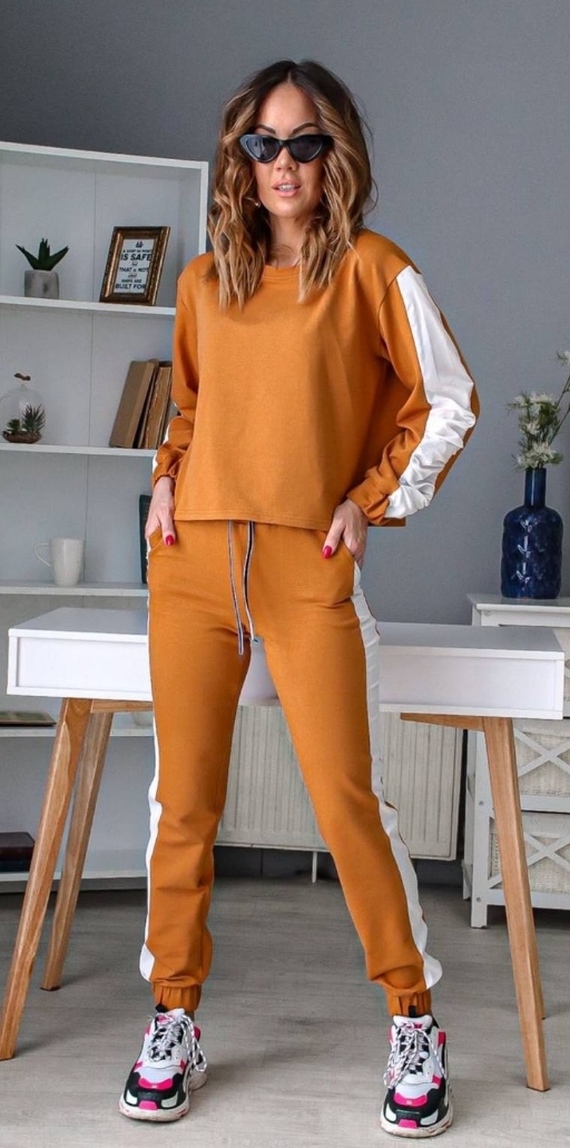

Спортивный костюм Fashion Woman NB20015 р42/44 горчичный