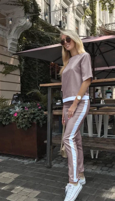 

Женский костюм батал Fashion Woman GF000762 р50 мокко