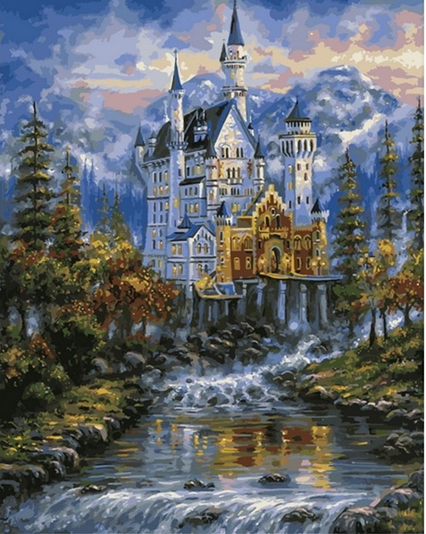 

Картина по номерам Mariposa Замок Нойшванштайн 40*50 см (в коробке) арт.MR-Q2100