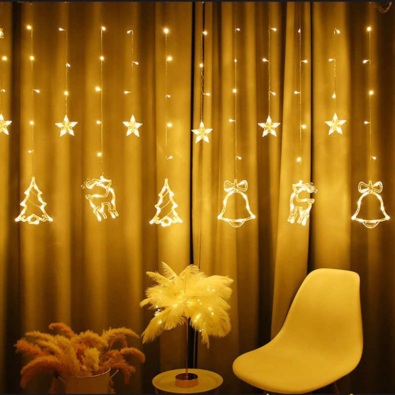 

Светодиодная гирлянда штора Lesko YLX-028 Christmas story Теплый свет 2.5 м