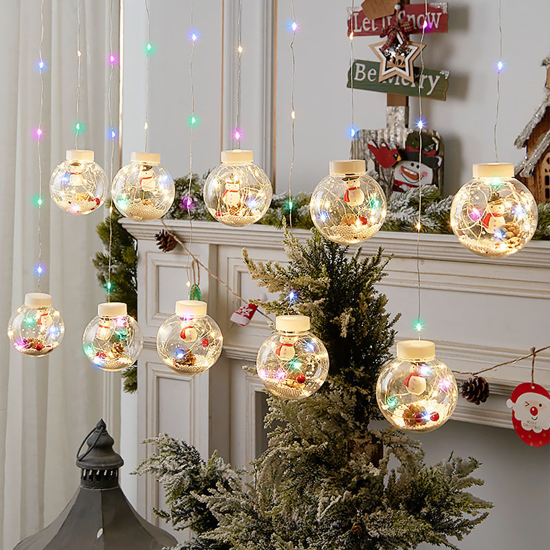 

Светодиодная новогодняя гирлянда Lesko Y005 Snowman Цветной свет 3.5 м